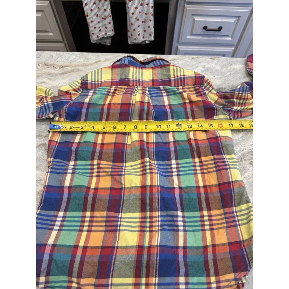 Ralph Lauren Shirt  Boys 14 Long Sleeve Button Down Plaid Yellow